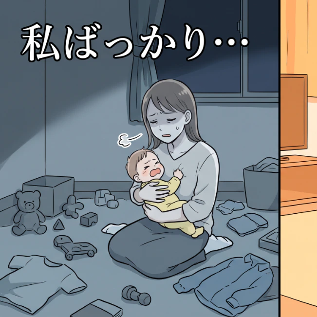 「『疲れた〜』と帰宅し、筋トレして寝る夫…」復職後に自分時間満喫の夫と、寝かしつけまで全抱えの私