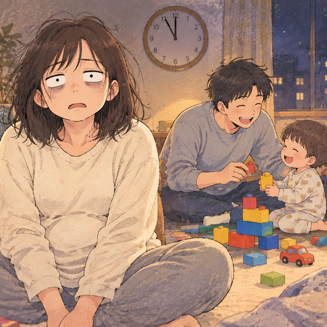 「一緒に遊び始める夫にもイラつく」寝かしつけが難航して自分の時間ゼロのママに届いた「夫に丸投げ」の選択肢