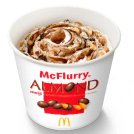 マクドナルドに『マックフルーリー 明治アーモンドチョコレート』　きざみアーモンド入り