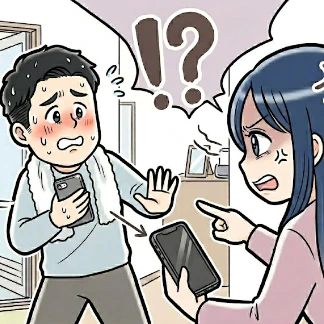 夫の「お風呂スマホ」に違和感。指摘しただけでキレる夫への募る不信感