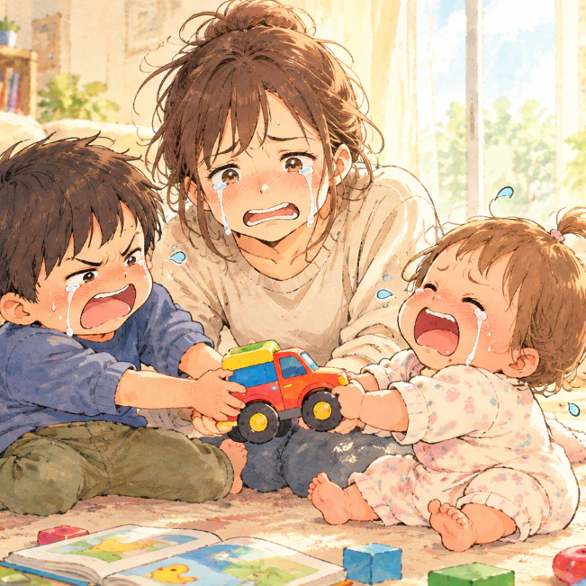 「このままだと性格が歪むのでは」4歳と1歳のおもちゃ争奪戦に限界…子ども同士が傷つけ合う姿に涙する新米ママの葛藤