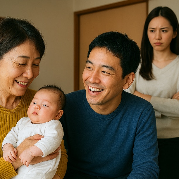生後2か月の娘にキスする義母と、「気にしすぎ」と笑う夫。衛生観念が違いすぎる