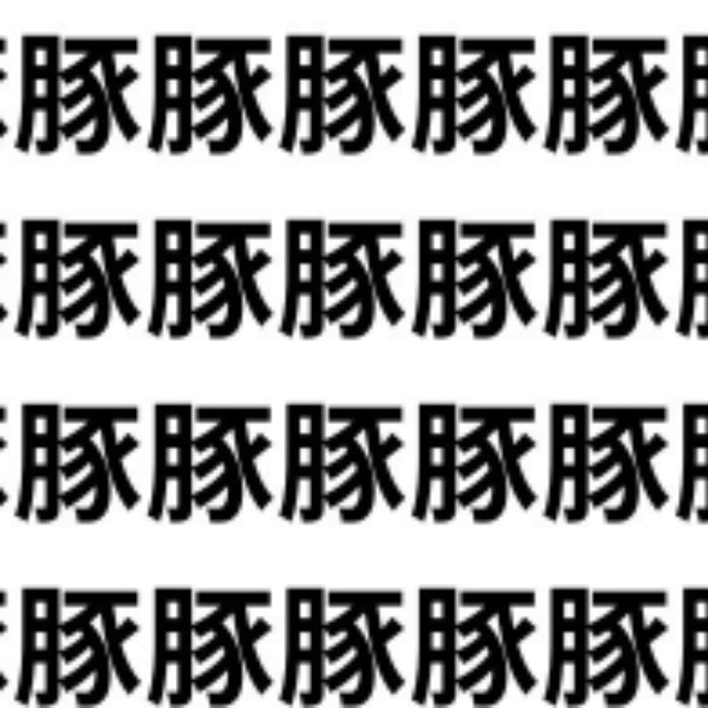 ブタの中に隠れている漢字、なーんだ？【1文字だけ違う】漢字間違い探しで脳トレ、何秒で見つかる？