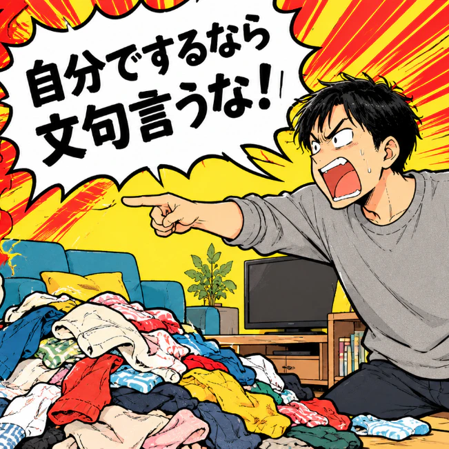 「畳んでほしい」と頼むと「後でやる」→痺れを切らして自分で畳んだら夫が逆ギレ「文句言うな！」に妻が絶句