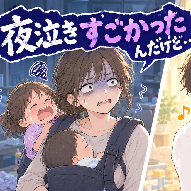 「あーうん（不機嫌）」夜泣き＆朝5時起きで寝不足の私に労えないの？