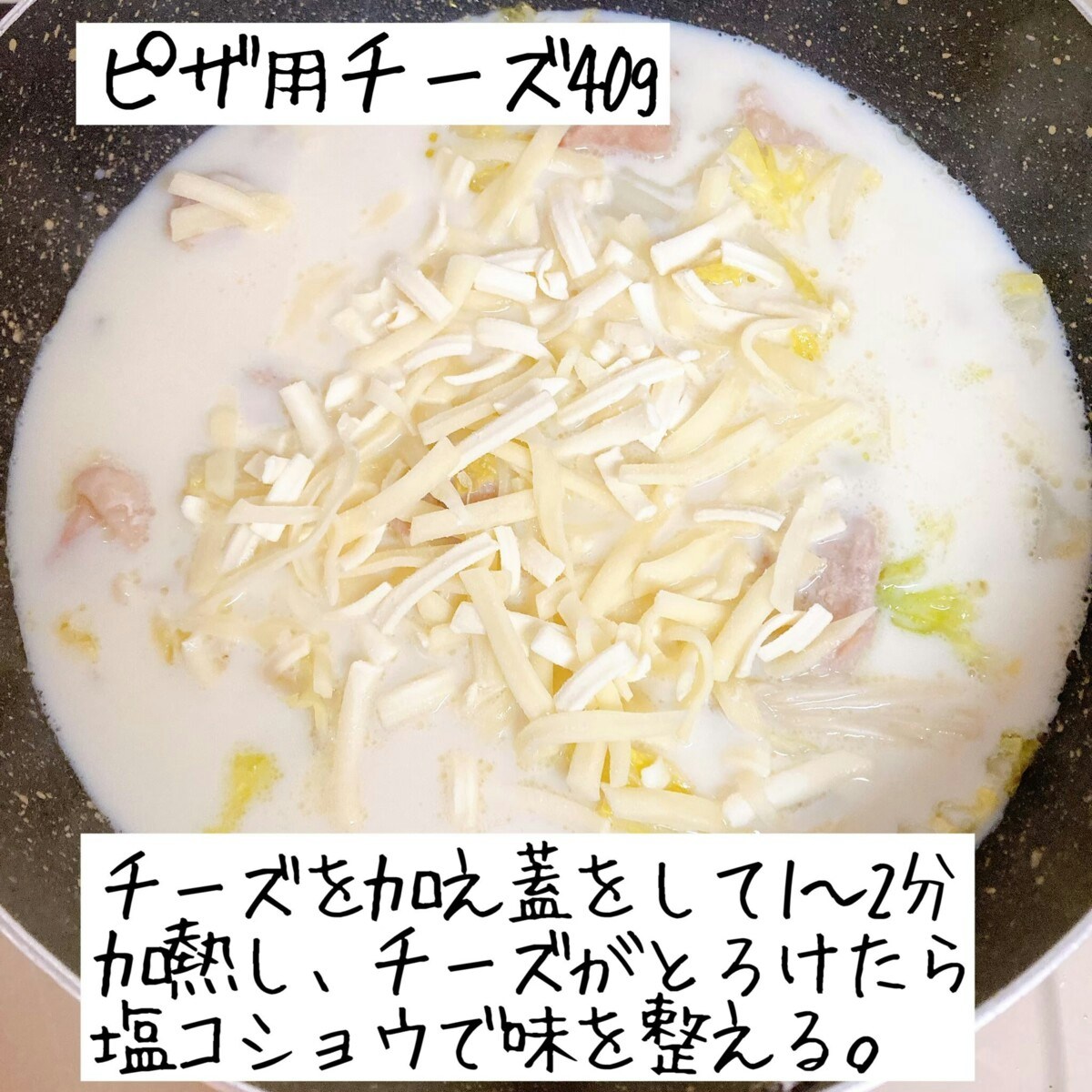 白菜とチキンの豆乳スープ