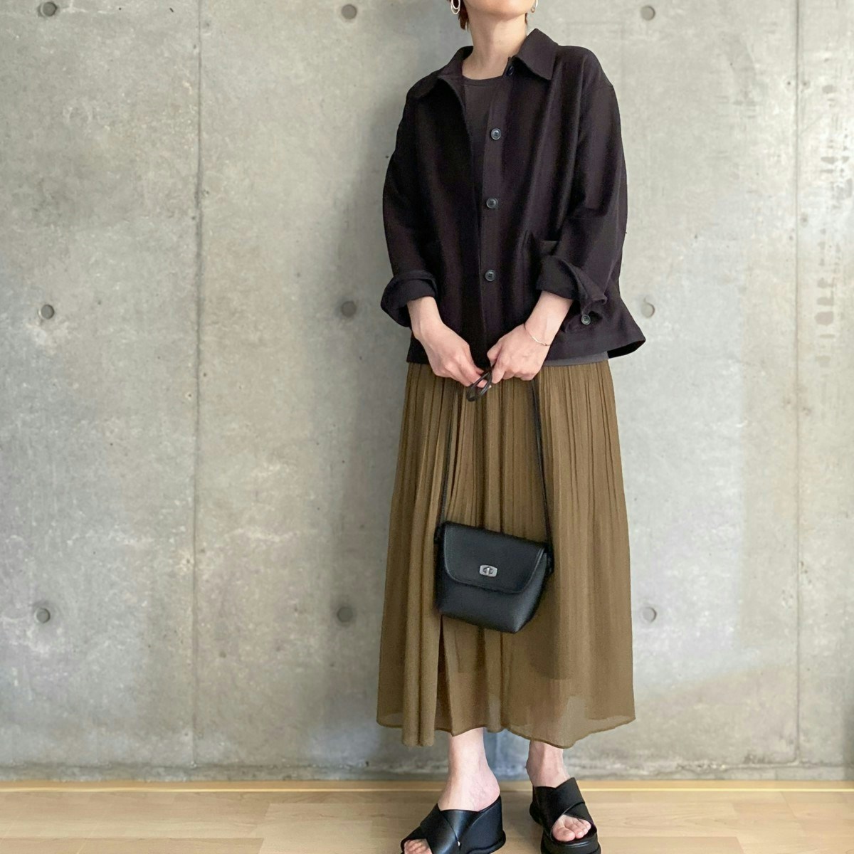 シフォンスカート OLIVE