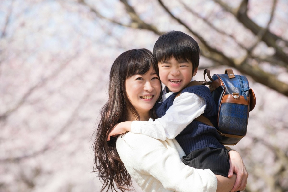 親子　笑顔