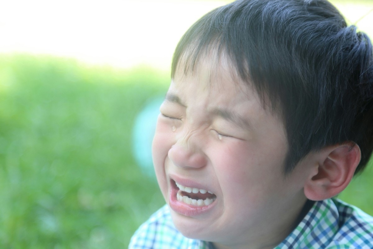 小学生　男の子　泣く