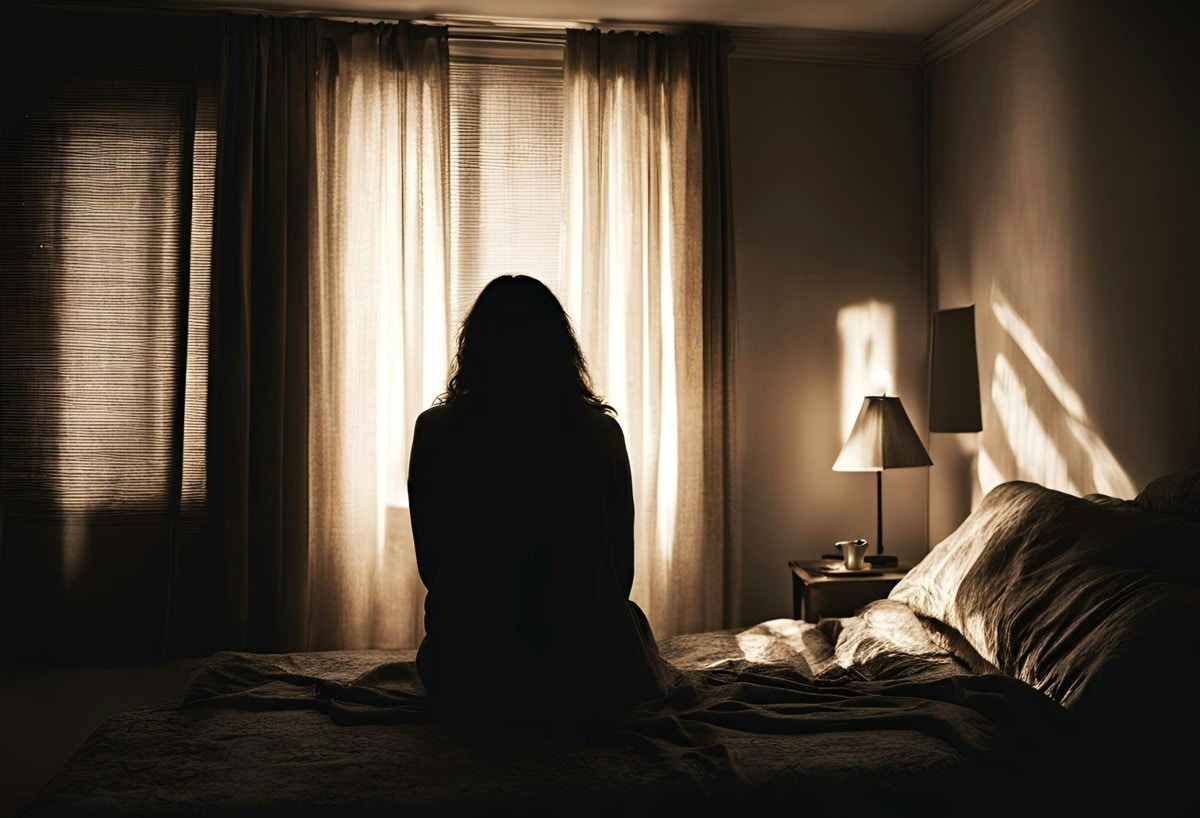 女性　一人　後ろ姿