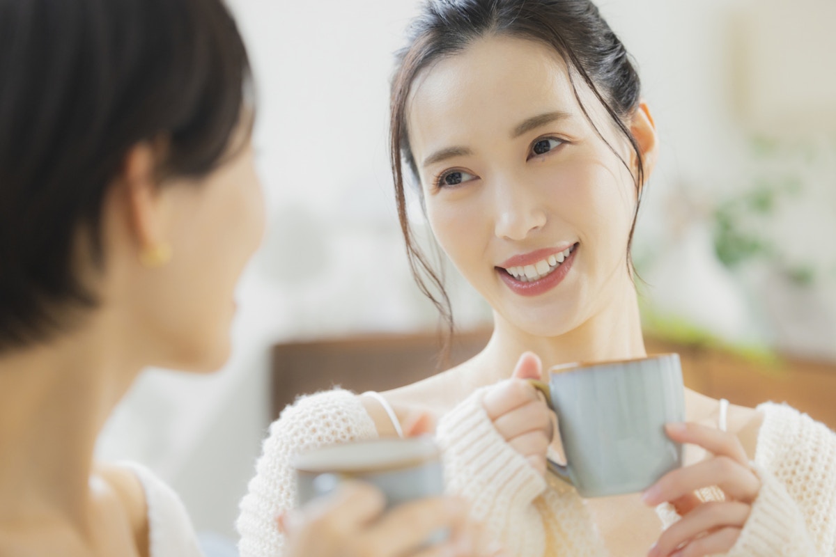 友人　家　お茶