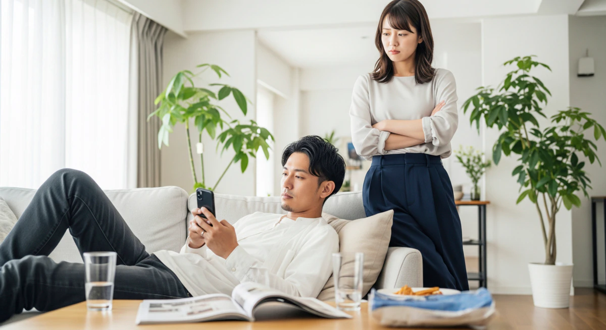 夫婦　夫　家事しない