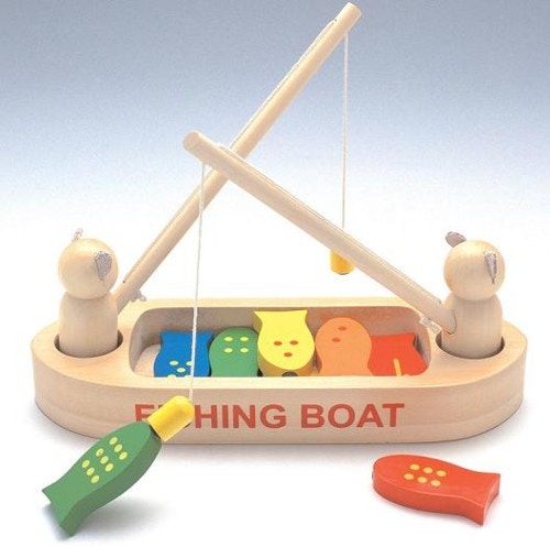 木のおもちゃ　フィッシングボート釣りゲーム