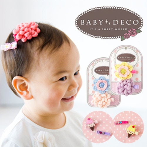 <新色入荷!>BABY DECO(ベイビーデコ) ヘアクリップ 2ピースセット