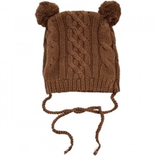 ベア・ニット帽(knit hat)(Chocolate)