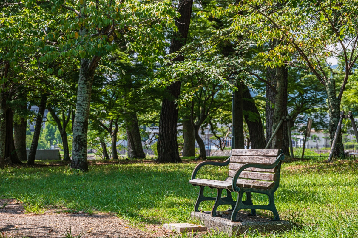 公園　ベンチ