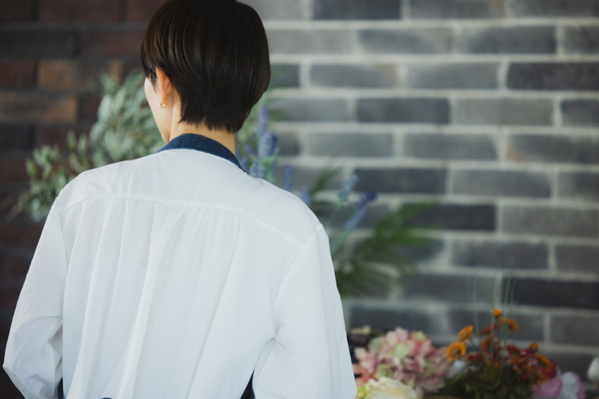 パート　エプロン　背中