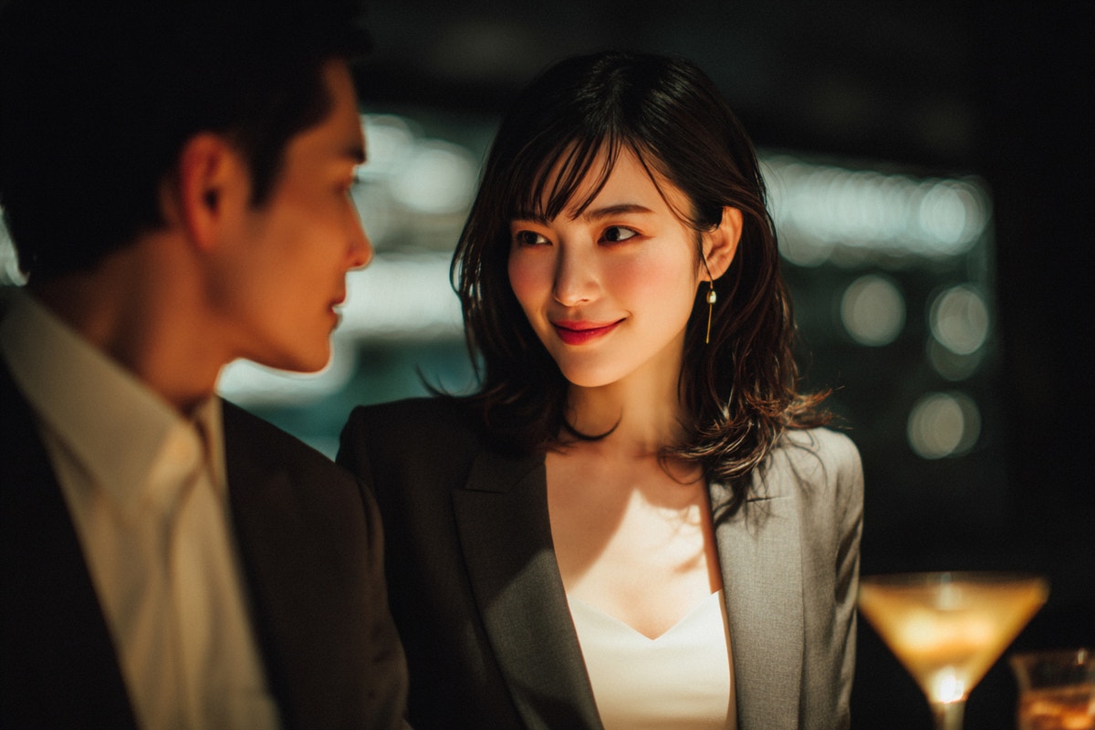 女性　デート　夜