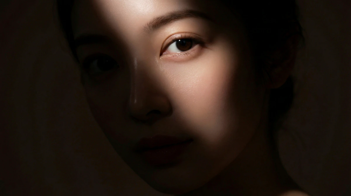 女性　瞳　暗い