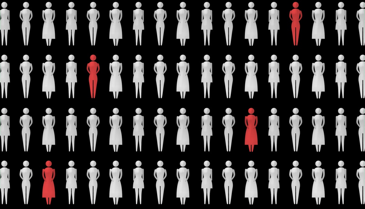 女性　複数　並ぶ