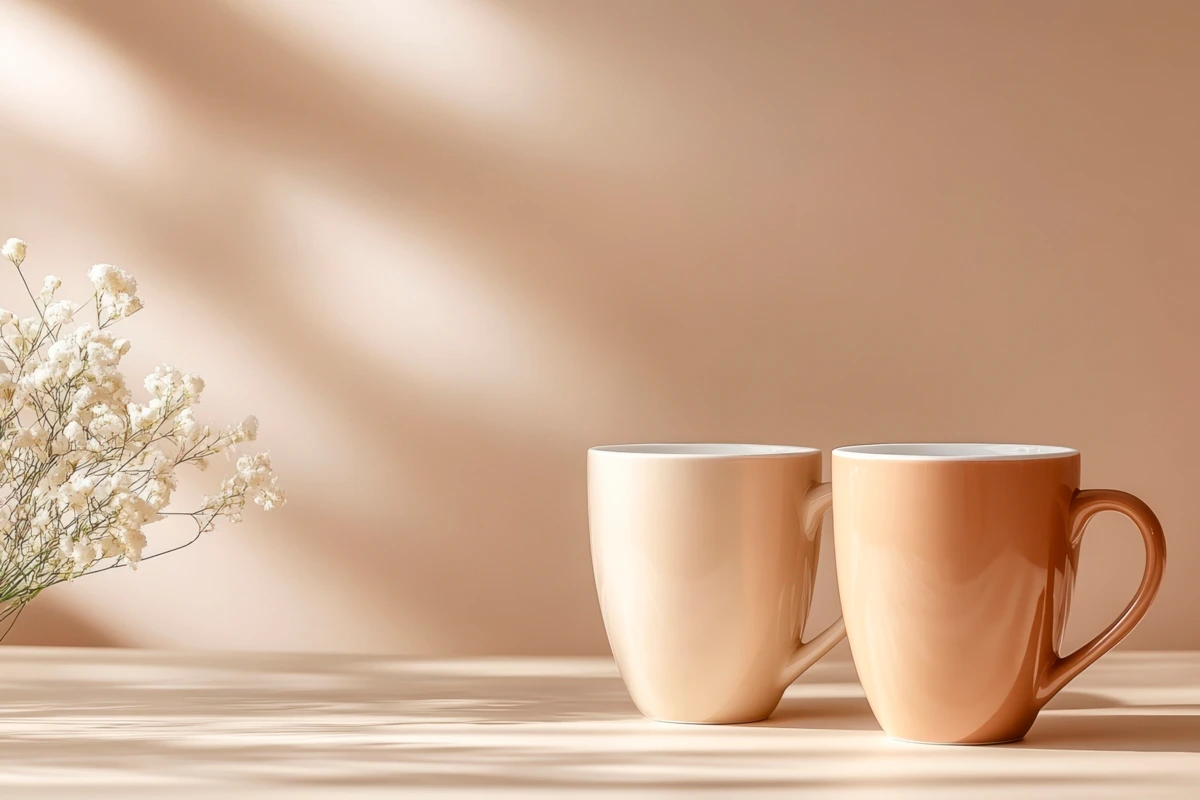 コーヒー　2杯　テーブル