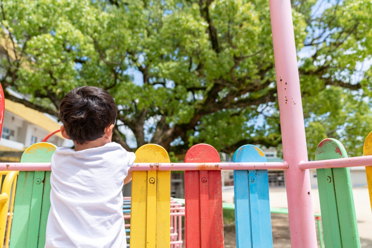 5歳　息子　背中